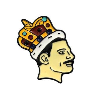 Freddie Mercury Queen Crown Enamel Pin Colorful Rock Music Collectible NEW